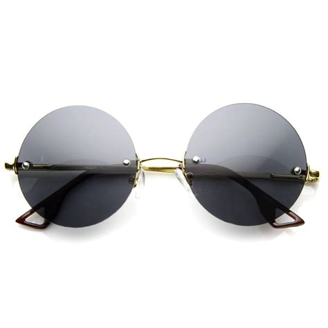 European Retro Frameless Round Fashion Sunglasses Zerouv