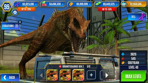 New Giganotosaurus Gen Max X Level Jurassic World The Game