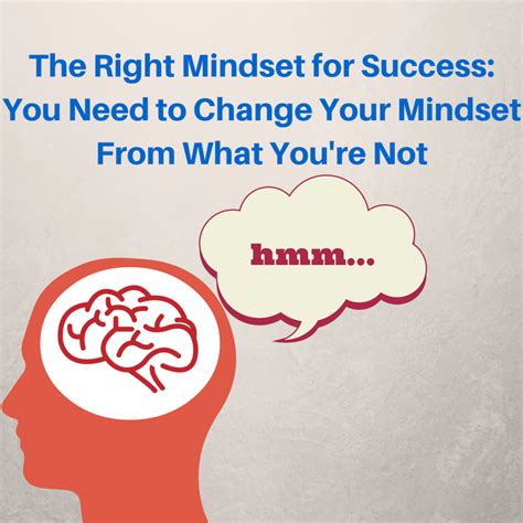 The Right Mindset For Success You Need To Change Your Mindset From