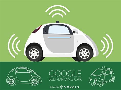 Isolated Self Driving Car Vector Download
