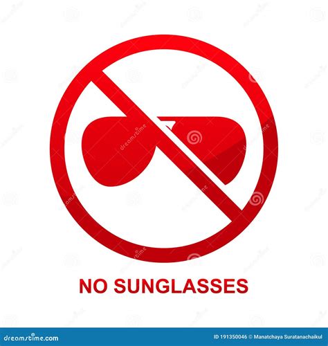 No Sunglasses Sign Isolated On White Background Stock Illustration