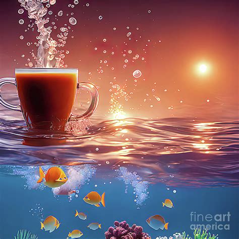 Ocean Coffee Digital Art By Elisabeth Lucas Fine Art America