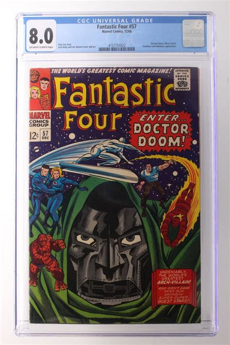 Fantastic Four 57 Marvel 1966 Cgc 80 Doctor Doom Silver Surfer