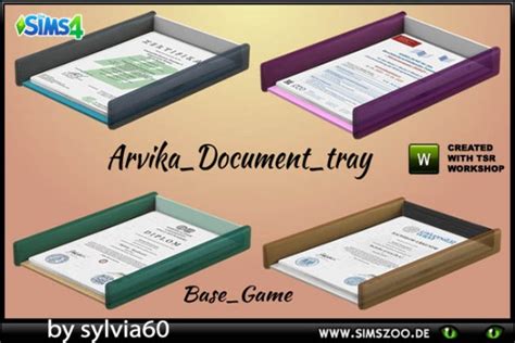 Blackys Sims 4 Zoo Arvika Document Tray By Sylvia60 • Sims 4 Downloads