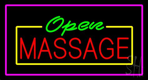 Open Massage Rectangle Pink Led Neon Sign Massage Open Neon Signs