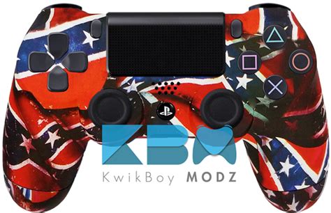 Custom Rebel Flag Ps4 Controller Kwikboy Modz