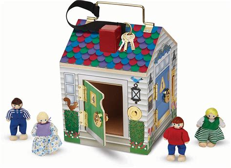 Melissa And Doug Take Along Wooden Doorbell Dollhouse Best