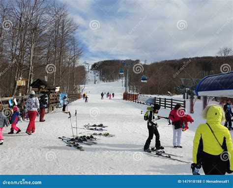 Stara Planina Ski Resortserbia Januar 17 2016 Ski Lifts On The Main