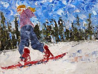 Landscape Artists International Skier Ski Painting Winter Landscape