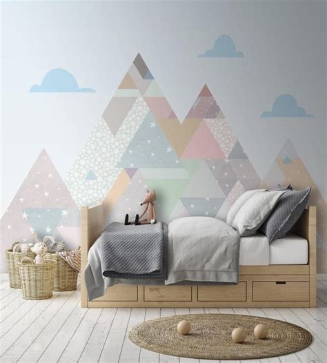 Buy the boho design vieli arte grey transparent triangles hand drawn. Blue Clouds Colorful Triangle Row Mountain Wallpaper Self ...