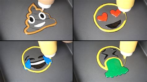Emoji Pancake Art Poop Heart Eyes Tear Face Vomit Youtube