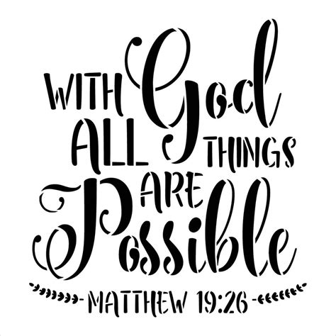 With God All Things Possible Stencil By Studior12 Stcl5697
