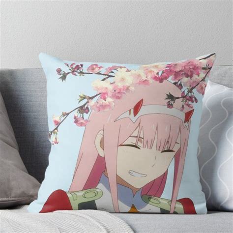Sakura Zero Two Throw Pillow By Rodentgorl Throw Pillows Zero Two