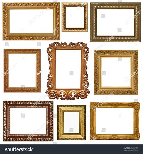 Nine Antique Picture Frames Isolated On Stock Photo 55989175 - Shutterstock