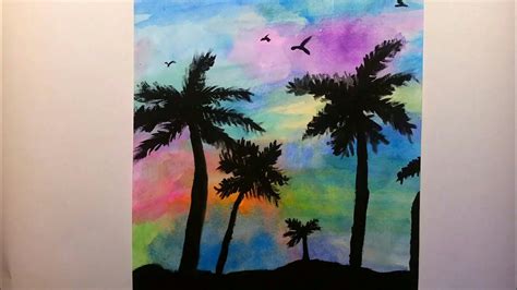 Viel spaß beim ausmalen der kostenlosen malvorlagen. Palmen mit Wasserfarben malen | Speed drawing | Painting ...