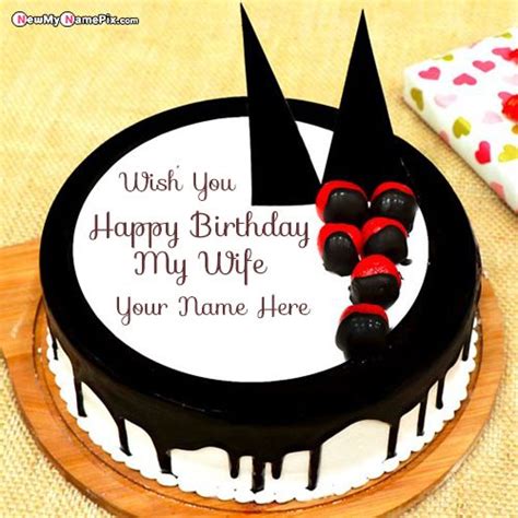 Wife Name Birthday Wishes Chocolate Cake Image Create