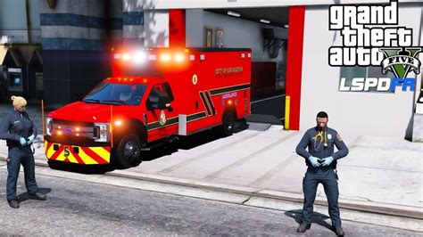 Gta 5 Paramedic Mod Los Santos Fire Department Ford F 450 Ambulance