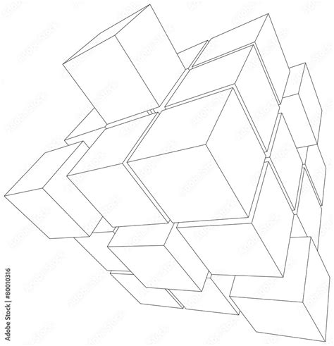 Vector Illustration Of 3d Cubes Stock Vector Adobe Stock