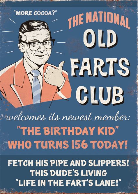 The National Old Farts Club Humour Birthday Card Cards