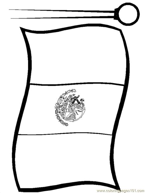 Mexican Coloring Flag1 Coloring Page - Free Mexico Coloring Pages