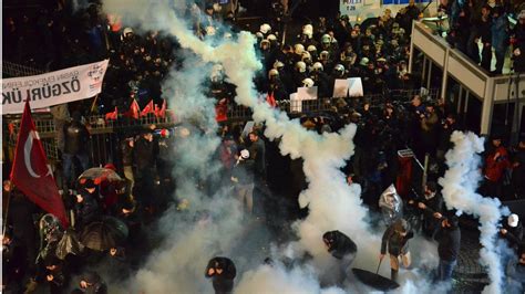 Turkey Police Fire Tear Gas At Newspaper Protesters Bbc News