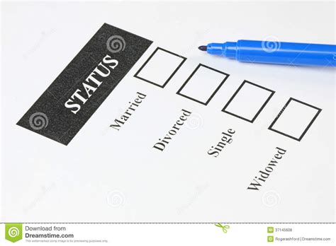There are several types of marital status: Marital Status Form Royalty Free Stock Photos - Image ...