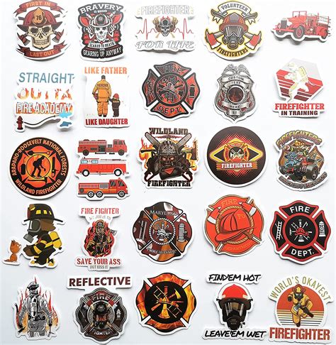 50pcs Fireman Sticker For Helmet Wildland Firefighter Decal Funny