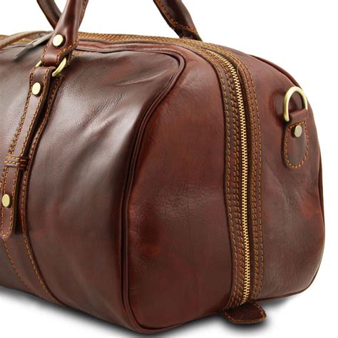Francoforte Exclusive Leather Weekender Travel Bag - Small Size Brown ...