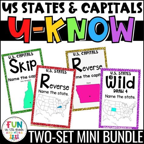 Us States And Capitals Games A Fun Review Game Mini Bundle Fun In