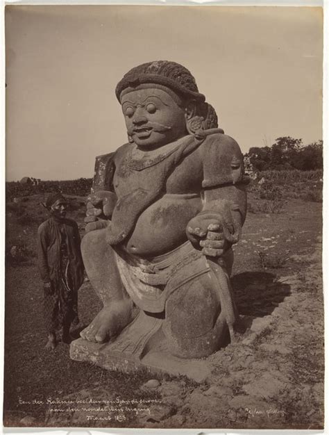 Statue Of A Guardian Demon Rakshasa Outside Candi Sewu A Large