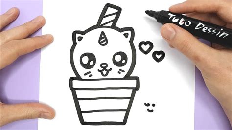 How To Draw Cute Milkshake With Kitten Inside Super Easy