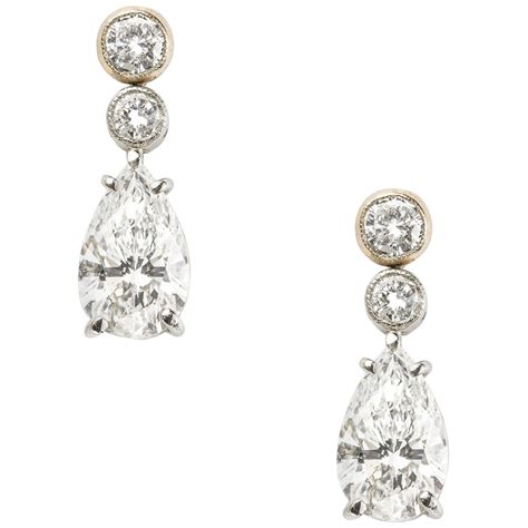 GIA Certified Pear Shaped Diamond Drop Earrings For Sale At 1stDibs