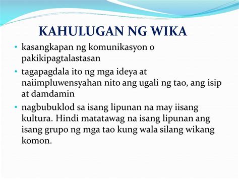 Limang Kahulugan Ng Wika Halimbawa