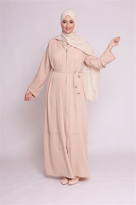 Abaya Nude Zip Femme Musulmane