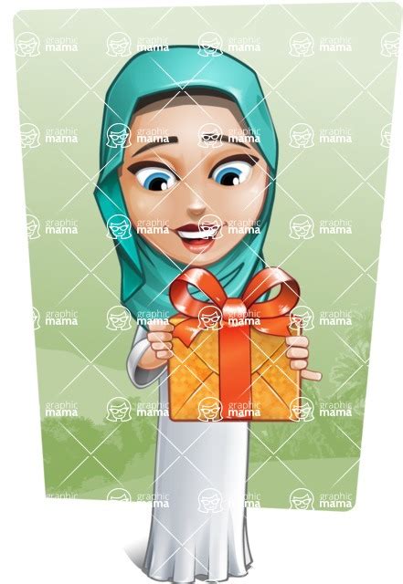 Cute Muslim Girl Cartoon Vector Character Aka Aida The Graceful Shape