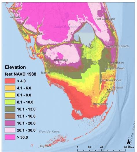 Naples Florida Elevation Map