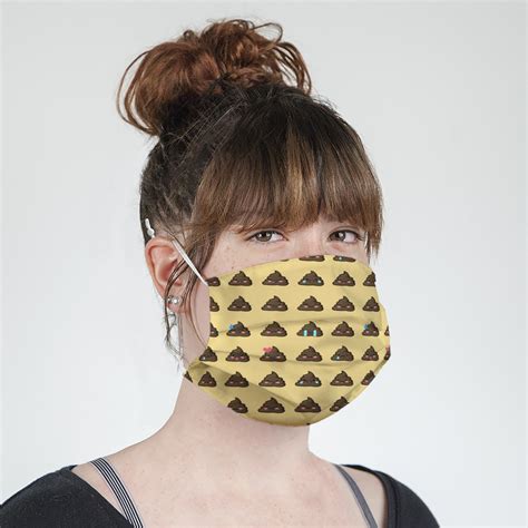 Custom Poop Emoji Face Mask Cover Youcustomizeit