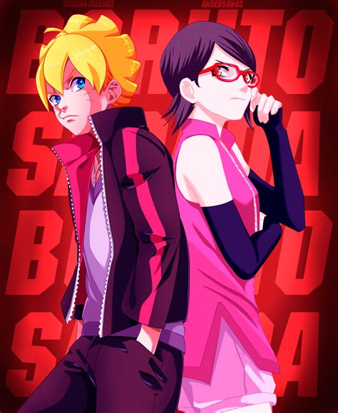 Boruto And Sarada By Adriano Arts On Deviantart