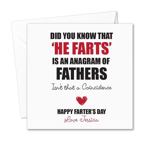 personalised handmade father s day card funny he farts adult humour fathers day fathers day