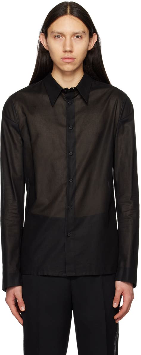 Sapio Black Spread Collar Shirt Ssense