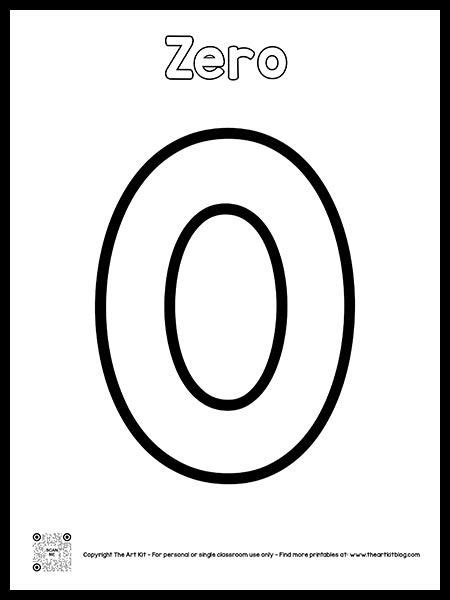 Number 0 Coloring Page Free Printable Free Printable Numbers