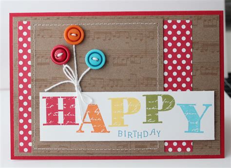 Happy Birthday With Buttons Birthday Cards Cards Handmade Card Craft