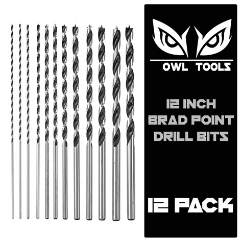 Buy Owl Tools Extra Long 12 Brad Point Wood Drill Bit Set 12 Pack