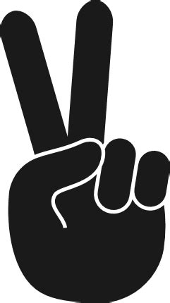 Peace Sign Hand Silhouette Fingers Free Svg File Svg Heart