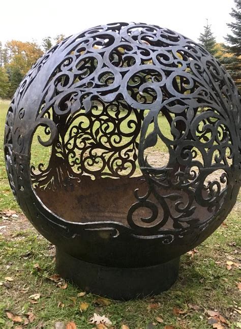 Tree Of Life Fire Pit One Of A Kind Handcrafted Steel Etsy Fire Pit