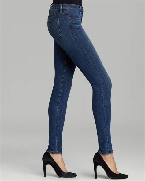 J Brand Mid Rise Super Skinny Jeans In Refuge In Metallic Lyst
