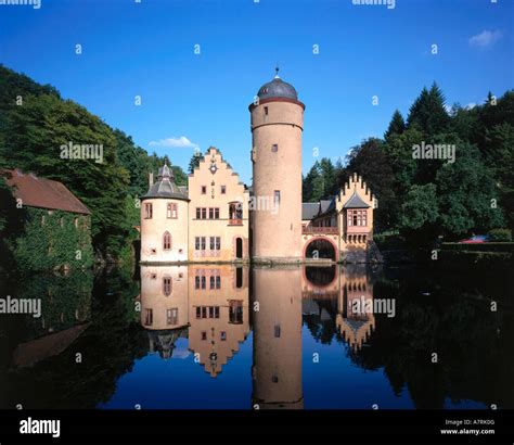 Reflection Of Castle In Water Mespelbrunn Castle Mespelbrunn