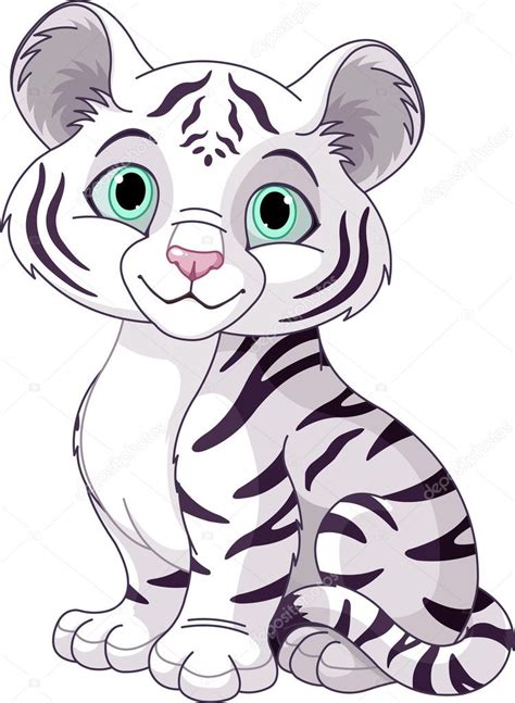 White Tiger Cub — Stock Vector © Dazdraperma 12652243