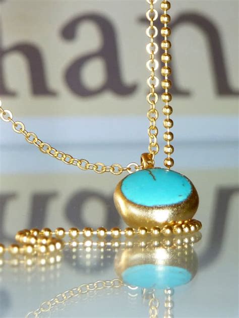 Turquoise Necklace December Birthstone Double Necklace Etsy