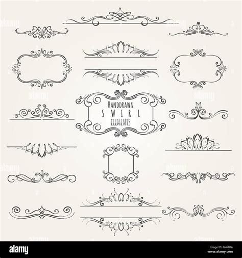 Vintage Decorative Swirl Borders Frames And Dividers Collection Hand